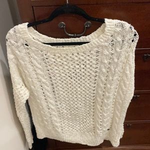 A white oversized knit sweater. Medium/Large